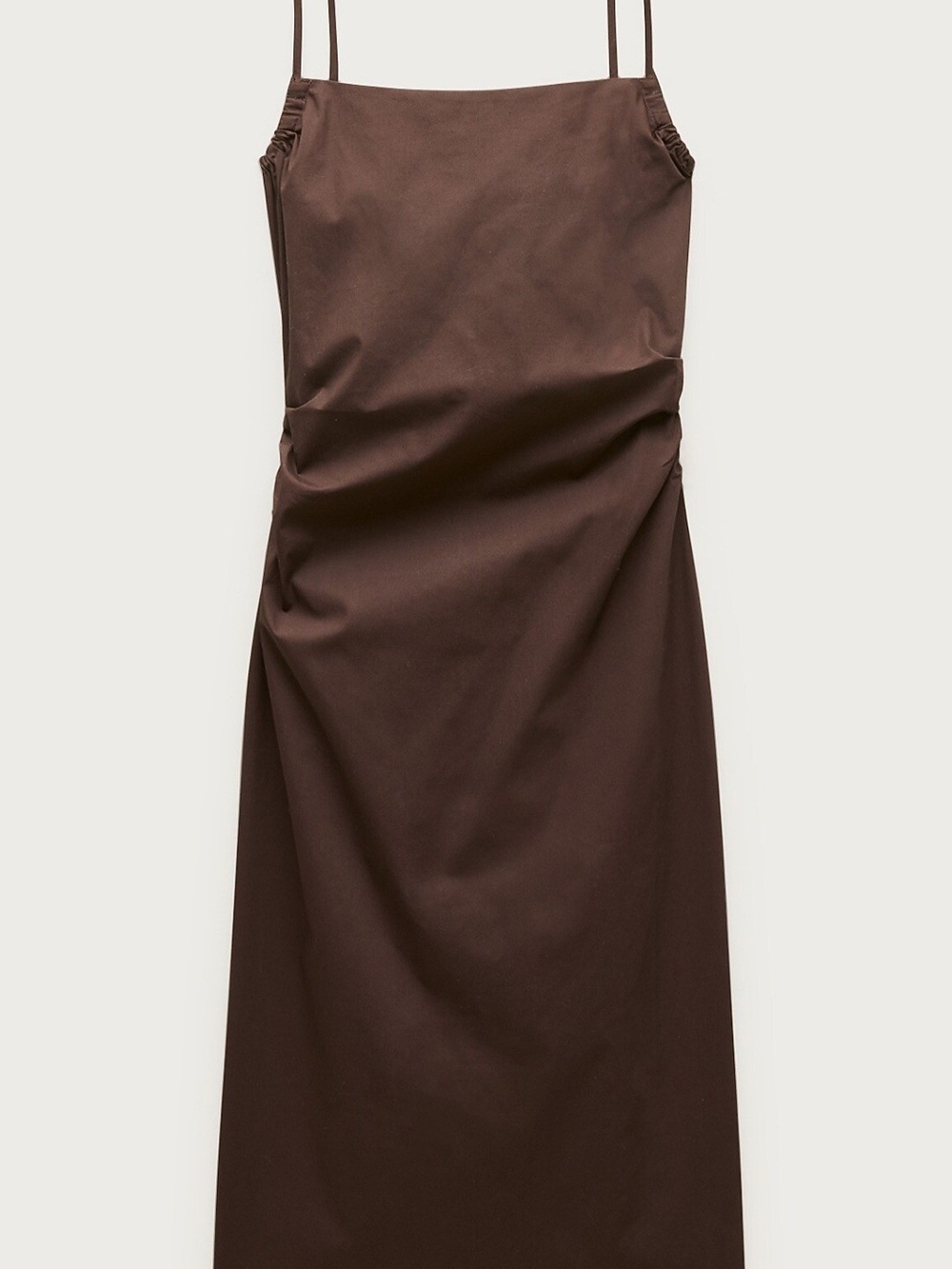 J. Crew Strapless Brown Midi Dress with Slim Straps